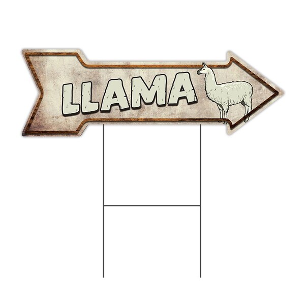 Signmission Llamas Arrow Yard Sign Funny Home Decor 30in Wide C-ARROW10-999768 - main